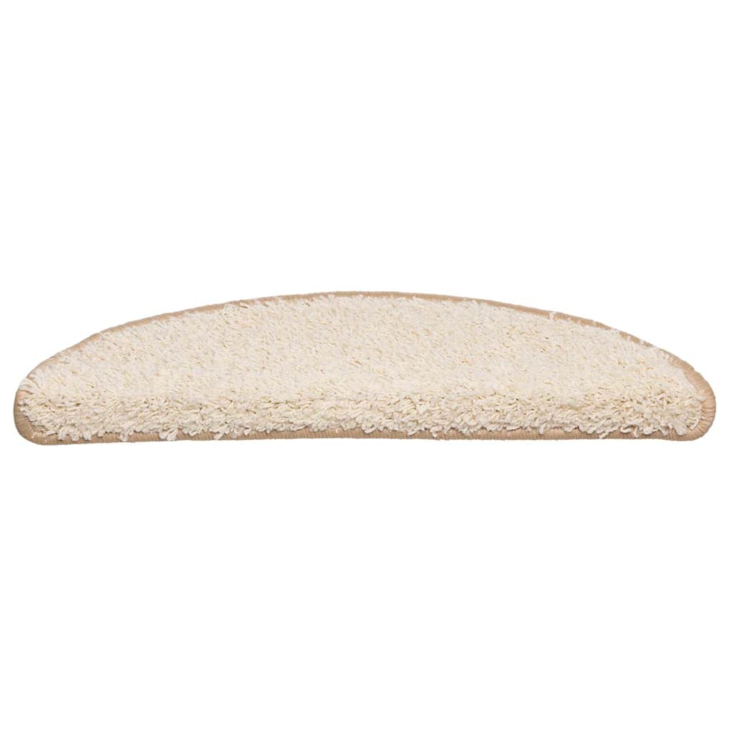 Tappetini per scale VidaXL 20 pz 56x17x3 cm crema semicircolare