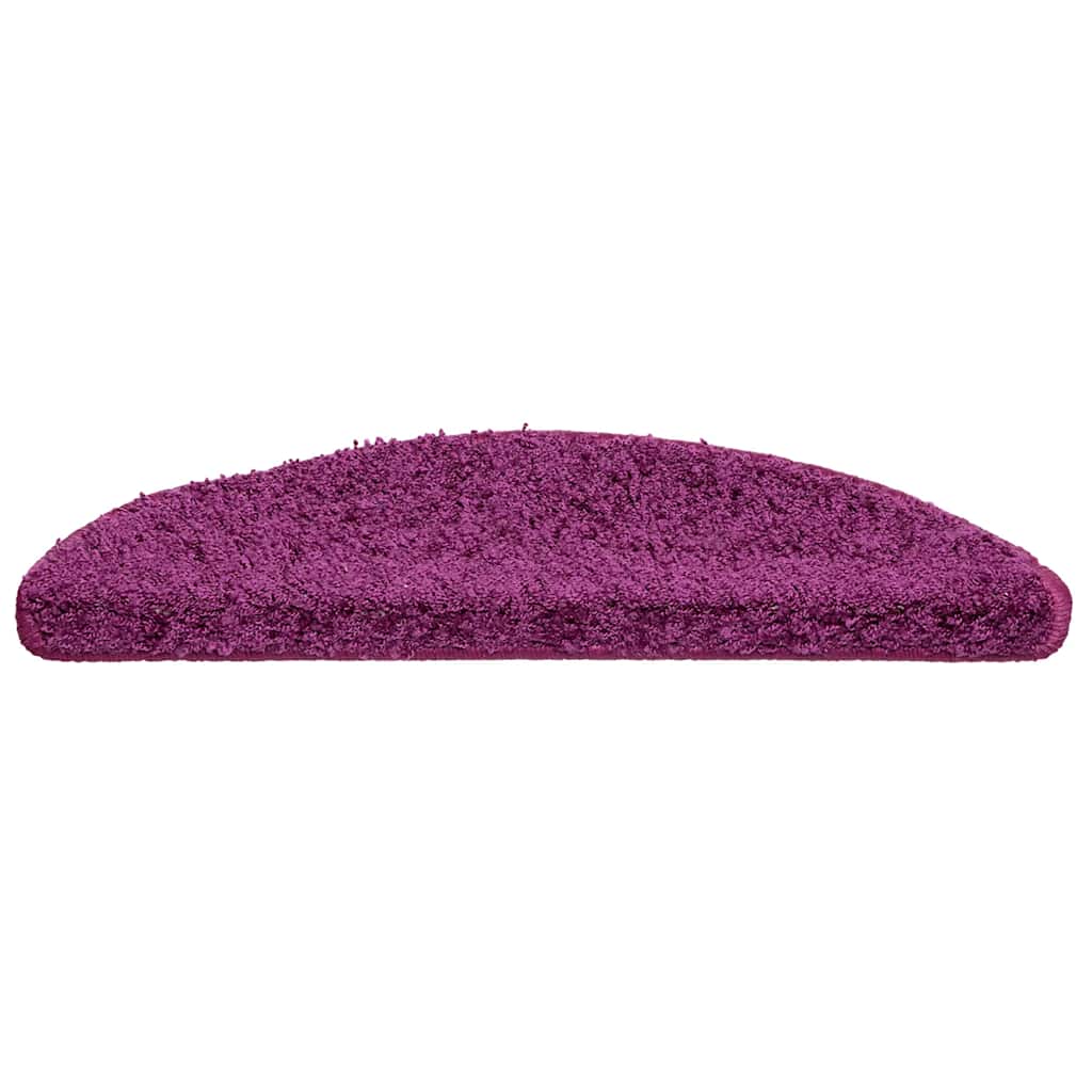 VidaXL alfombrillas para escaleras 20uds 56x17x3 cm violeta semicircular