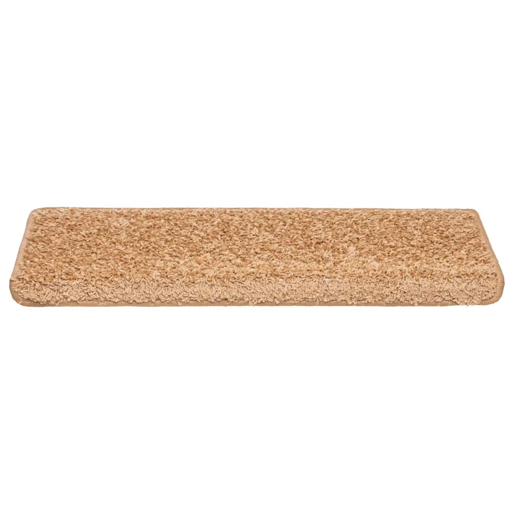 VidaXL alfombrillas para escaleras 20uds 65x21x4 cm borde rectangular beige