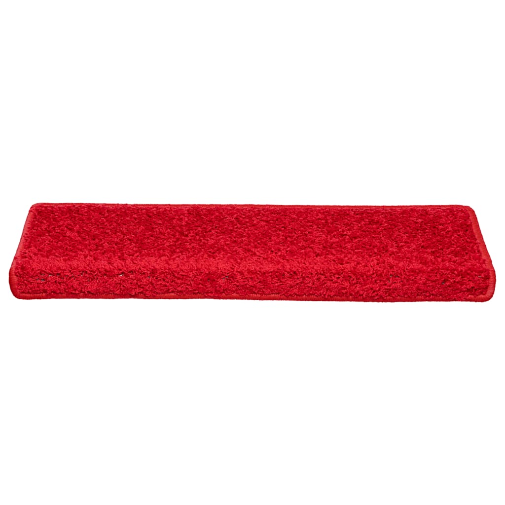 Vidaxx alfombrillas para escaleras 20uds 65x21x4 cm borde rectangular rojo