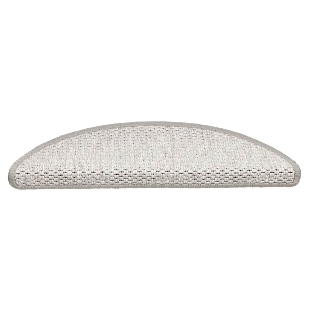 VidaXL tapetes para escaleras autoadhesivos aspecto sisal 30 piezas 56x17x3 cm platino