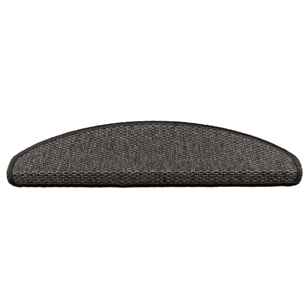 VidaXL Tappetini per scale autoadesivi aspetto sisal 30 pz 65x21x4 cm antracite