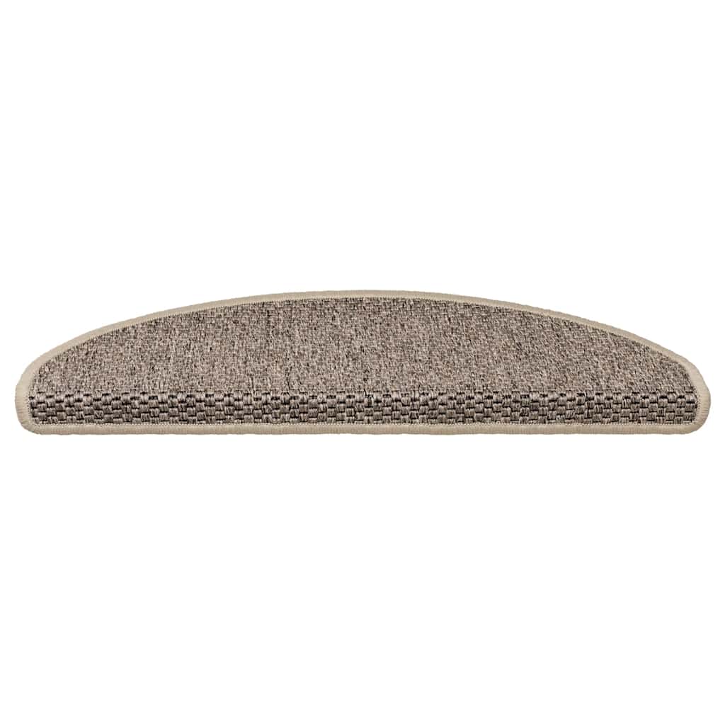VidaXL Tappetini per scale autoadesivi aspetto sisal 30 pezzi 65x21x4 cm beige scuro