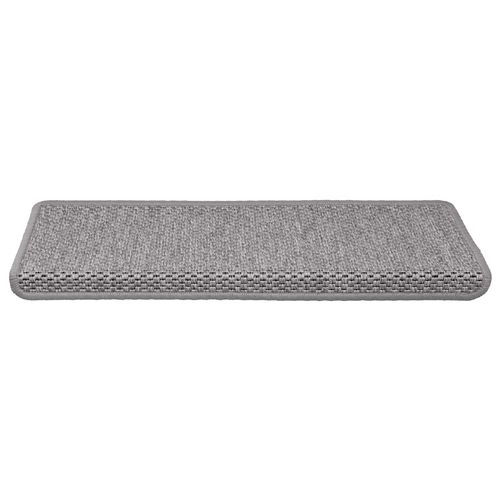 Vidaxx Tappetini per scale autoadesivi aspetto sisal 30 pezzi 65x21x4 cm color argento