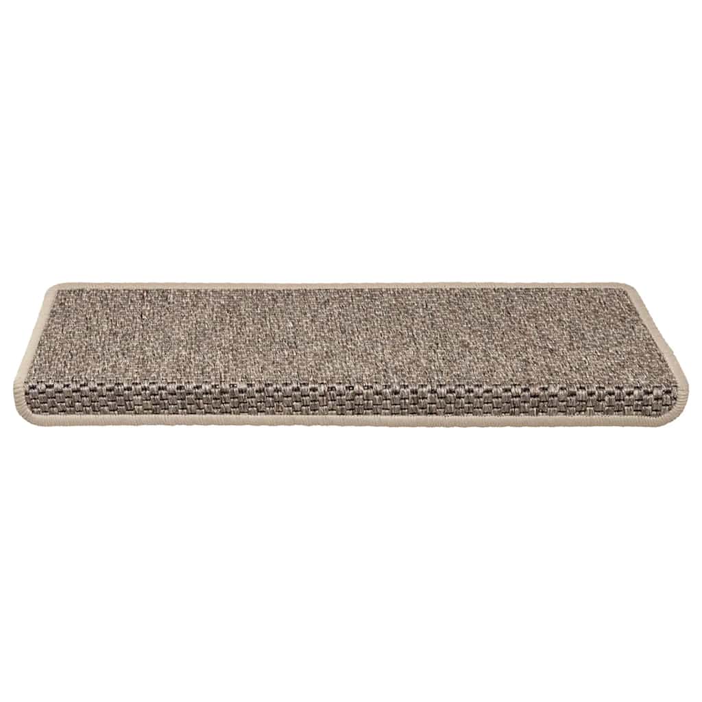 VidaXL Tappetini per scale autoadesivi 30 pezzi aspetto sisal 65x21x4 cm beige scuro
