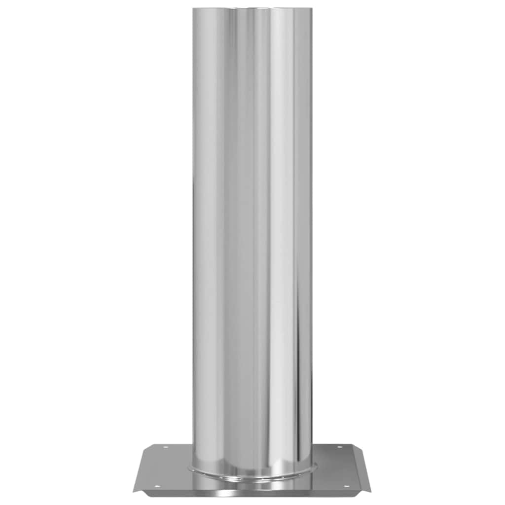 Vidaxl extensión de cabezal de chimenea plata 24 x 24 x 50 cm acero inoxidable