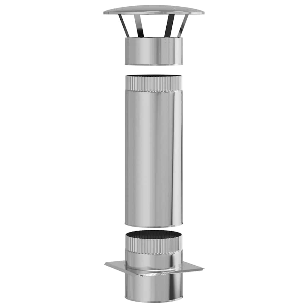 Vidaxl extensión de repisa plata 35 x 35 x 82 cm acero inoxidable