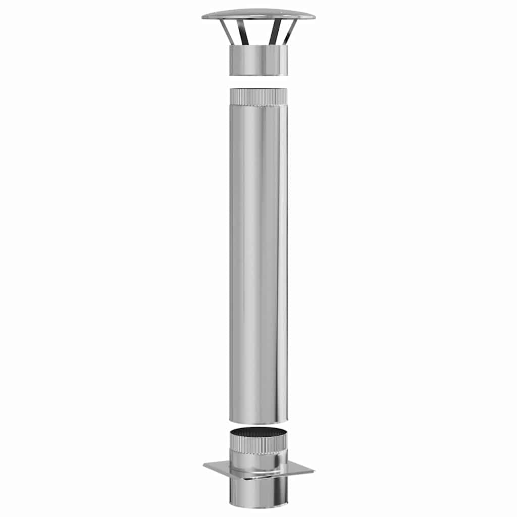 Vidaxl extensión de repisa plata 35 x 35 x 132 cm acero inoxidable