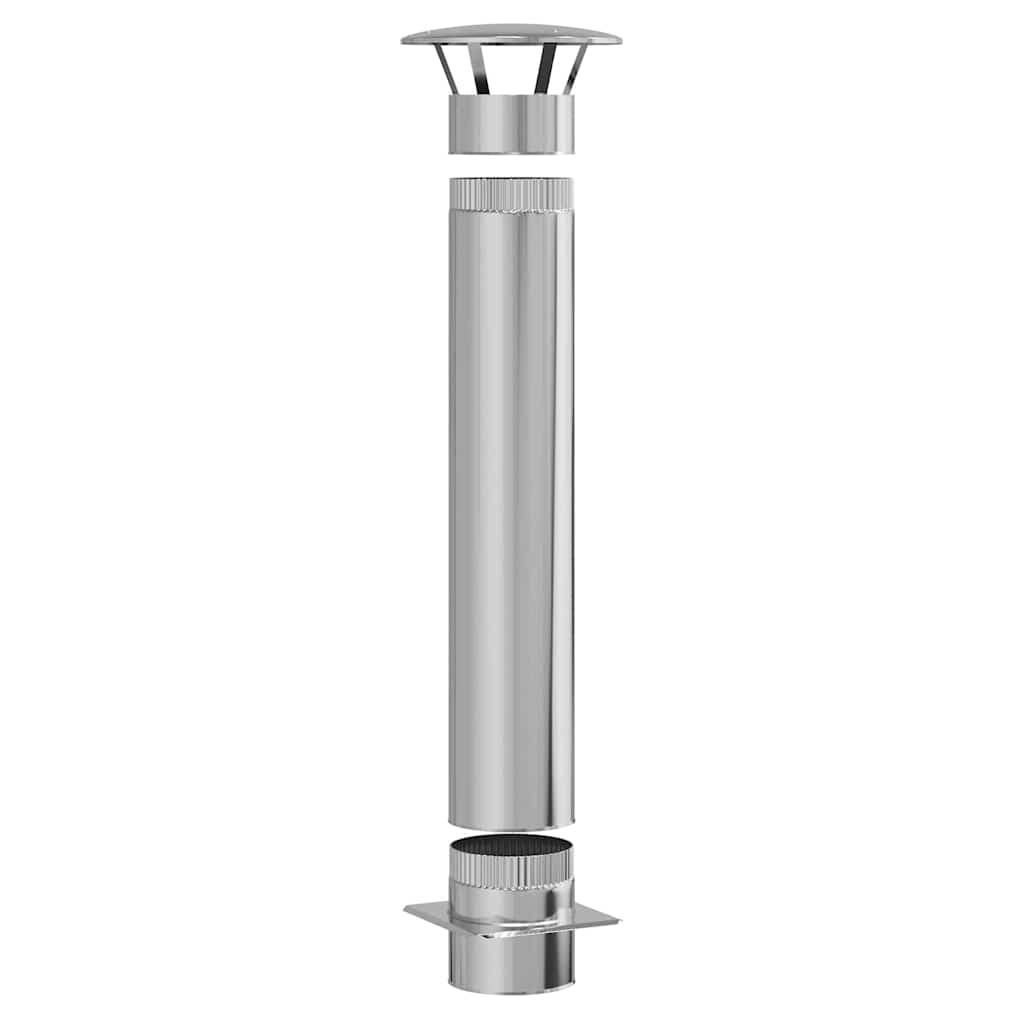 Prolunga per caminetto Vidaxl argento 35 x 35 x 132 cm in acciaio inossidabile