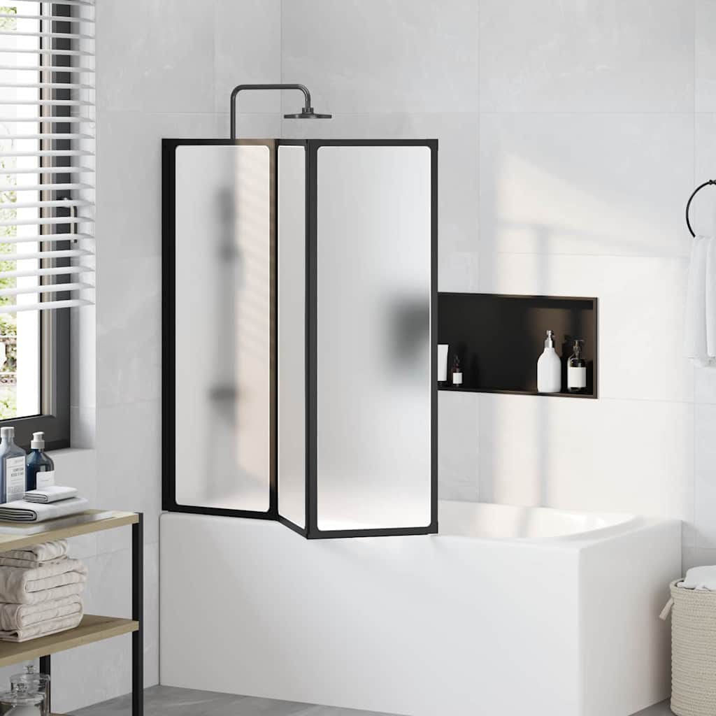 Parete doccia Vidaxx nera 120 x 2 x 117 cm alluminio