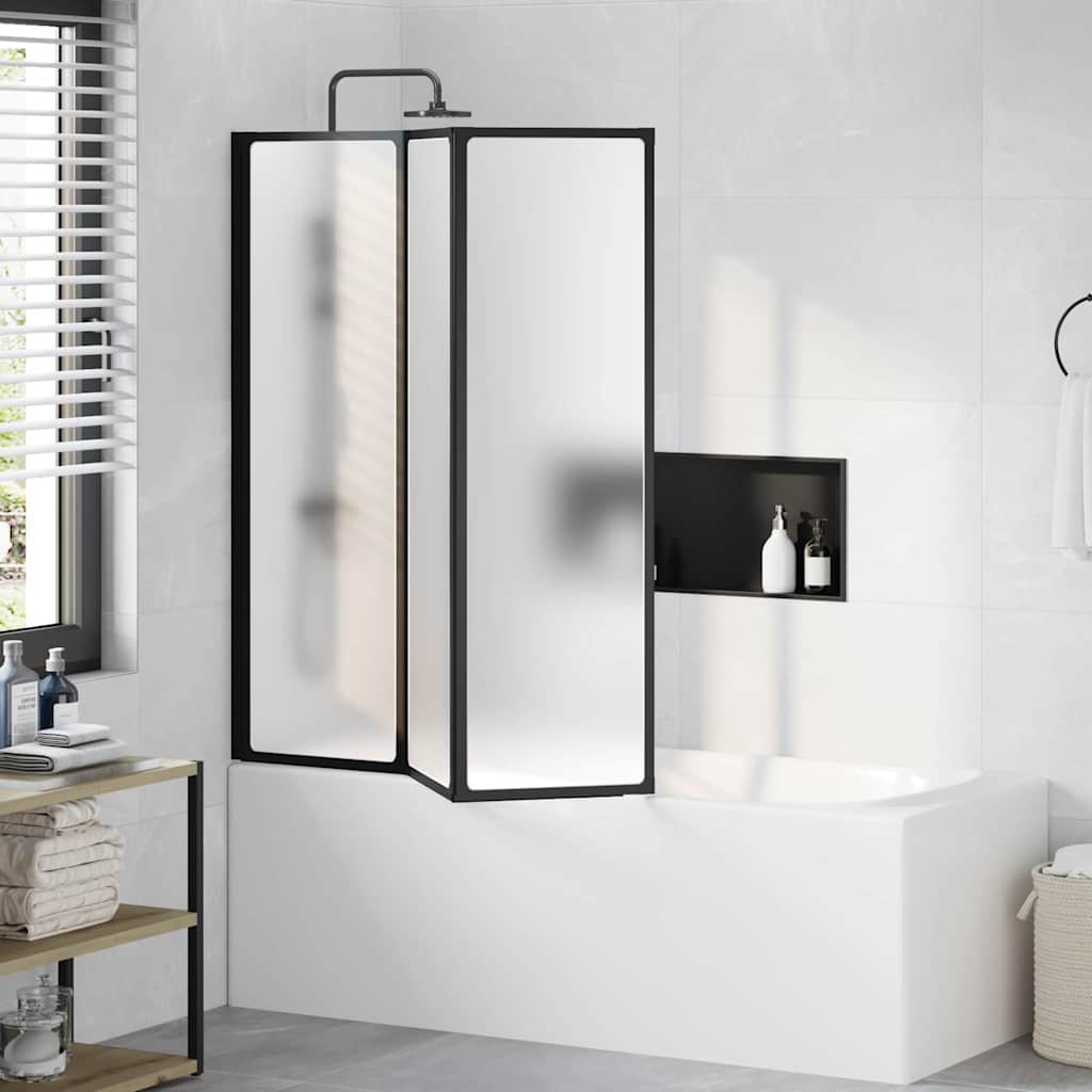 Parete doccia Vidaxx nera 132 x 2 x 140 cm alluminio