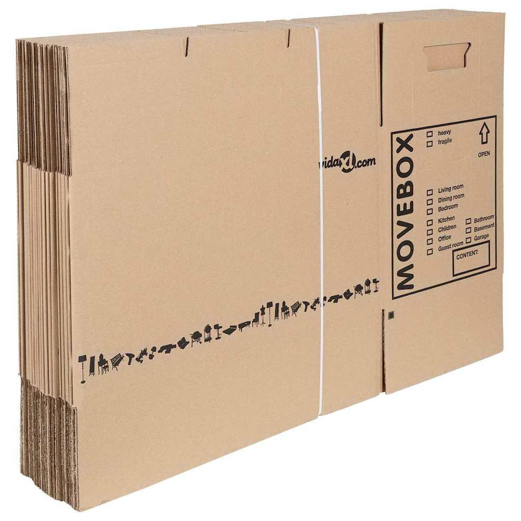 Vidaxl caja mudanza 20uds cartón natural 59 x 31,5 x 31,5 cm