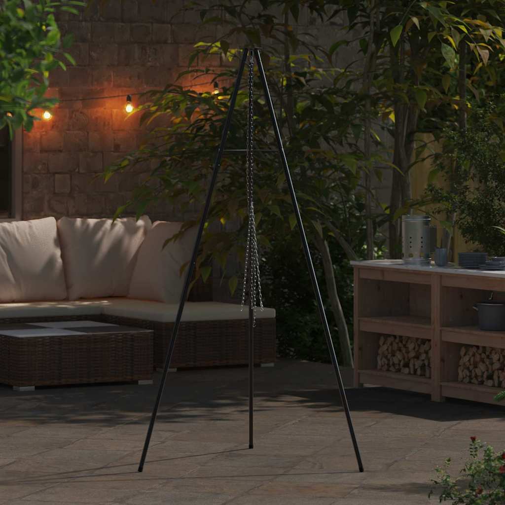 Vidaxl kampvuur tripod zwart 92 x 92 x 191,5 cm staal