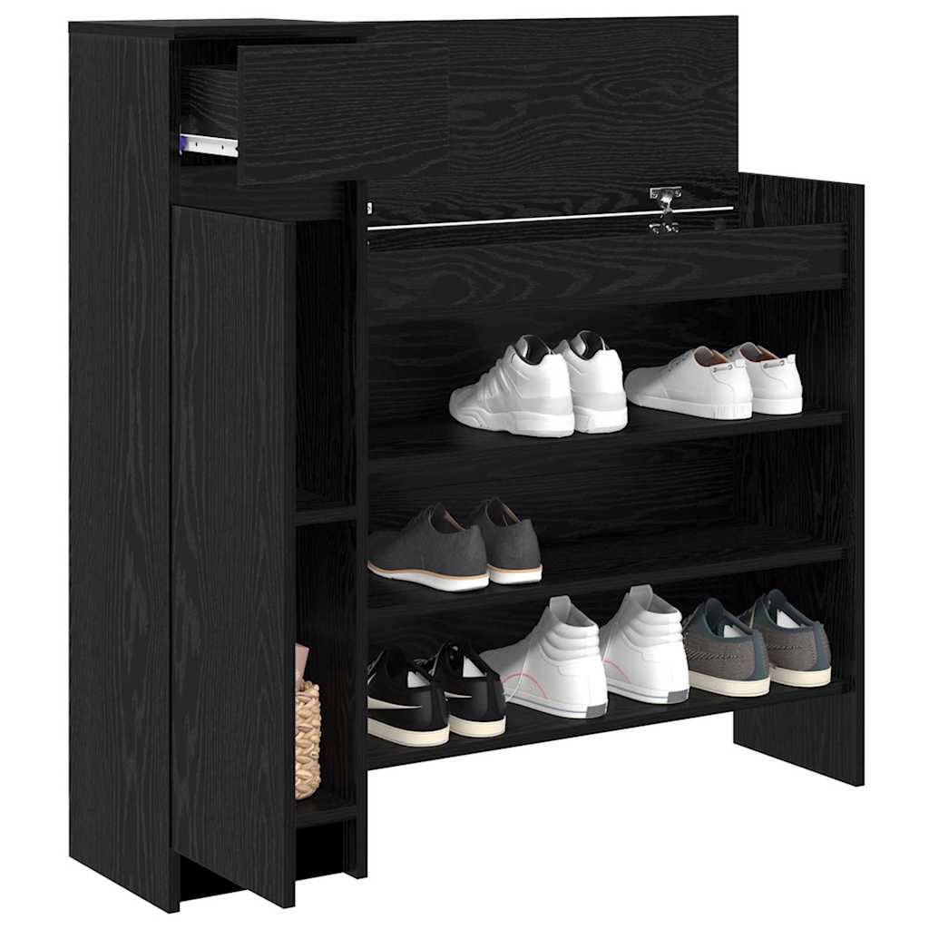 Vidaxx zapatero roble negro 100,5 x 28 x 100 cm madera contrachapada