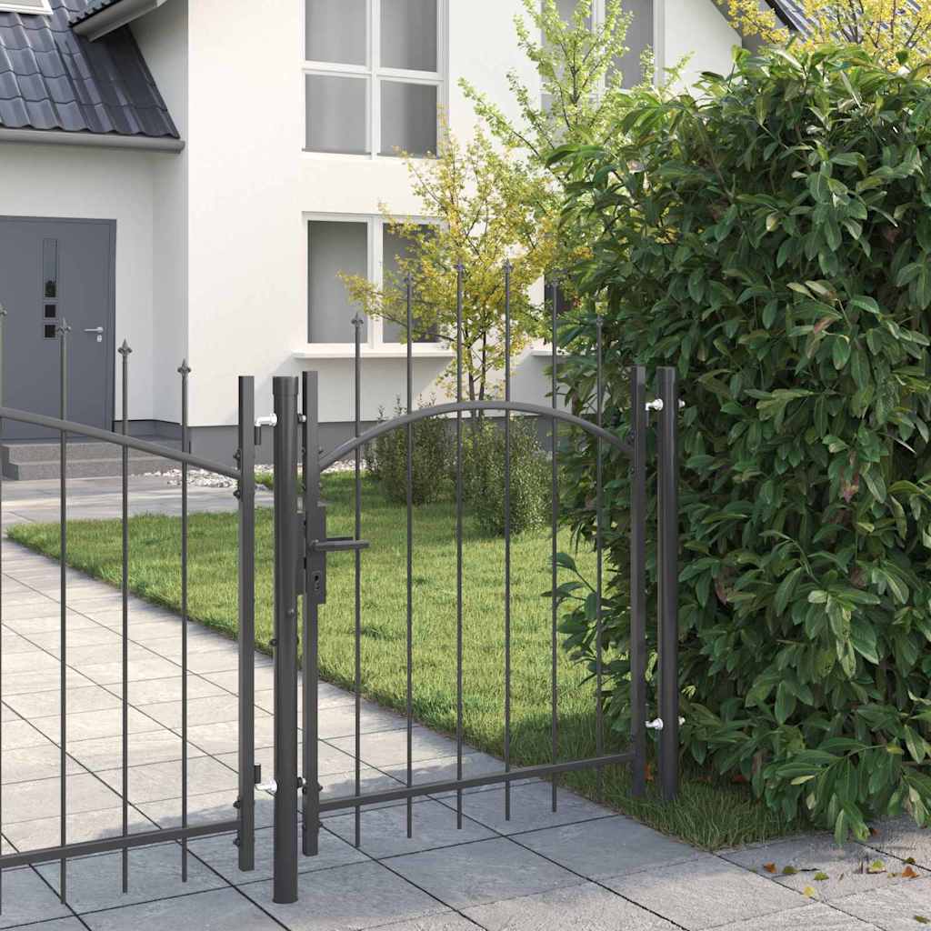 Vidaxl tuinpoort met slot grijs 125 x 100 cm staal
