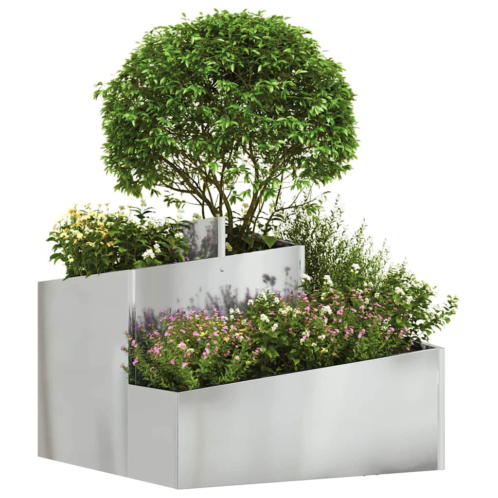 Vidaxl macetero de jardín plateado 60 x 60 x 50 cm acero galvanizado