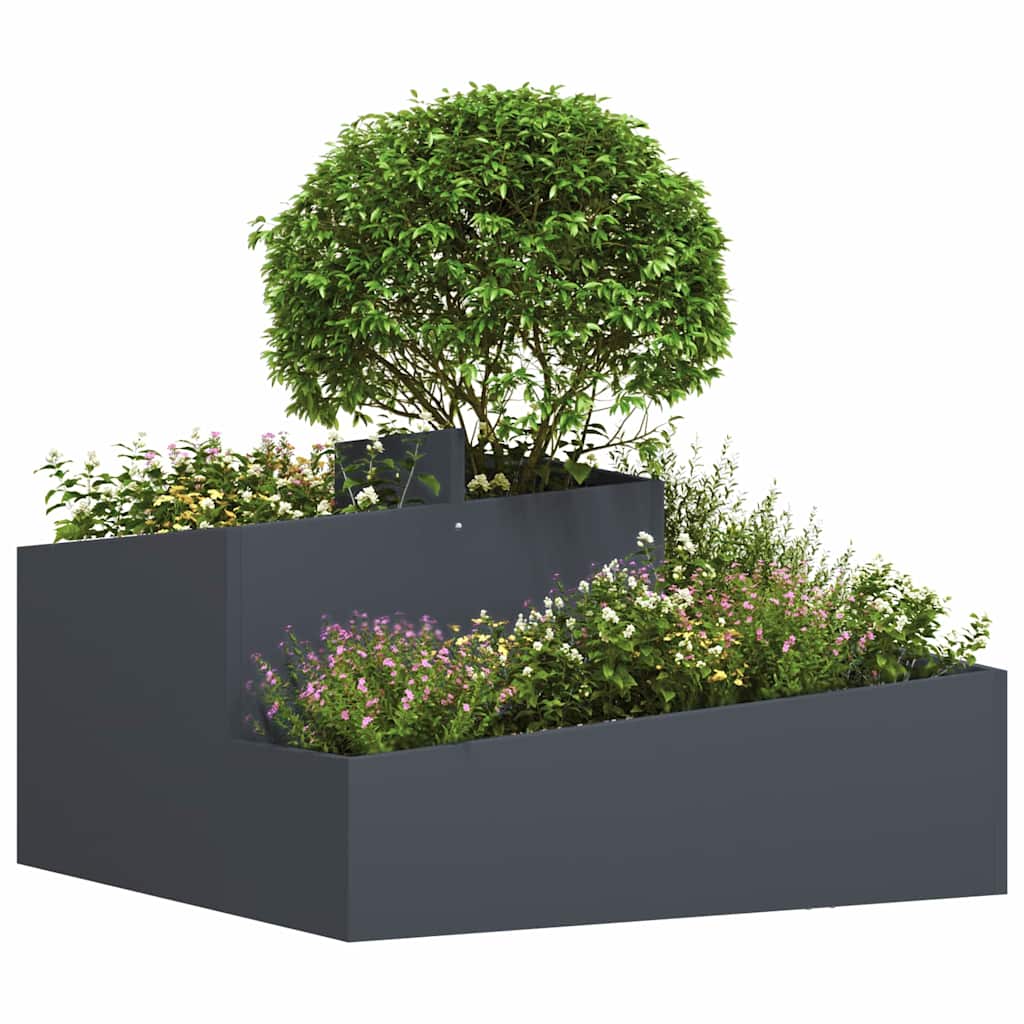 Vidaxl macetero de jardín antracita 80 x 80 x 50 cm acero laminado en frío