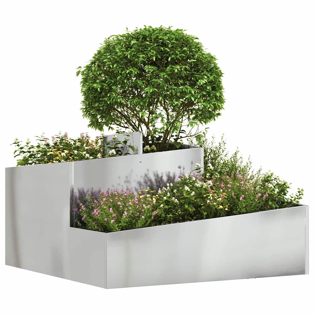 Vidaxl tuin bloempot zilver 80 x 80 x 50 cm gegalvaniseerd staal