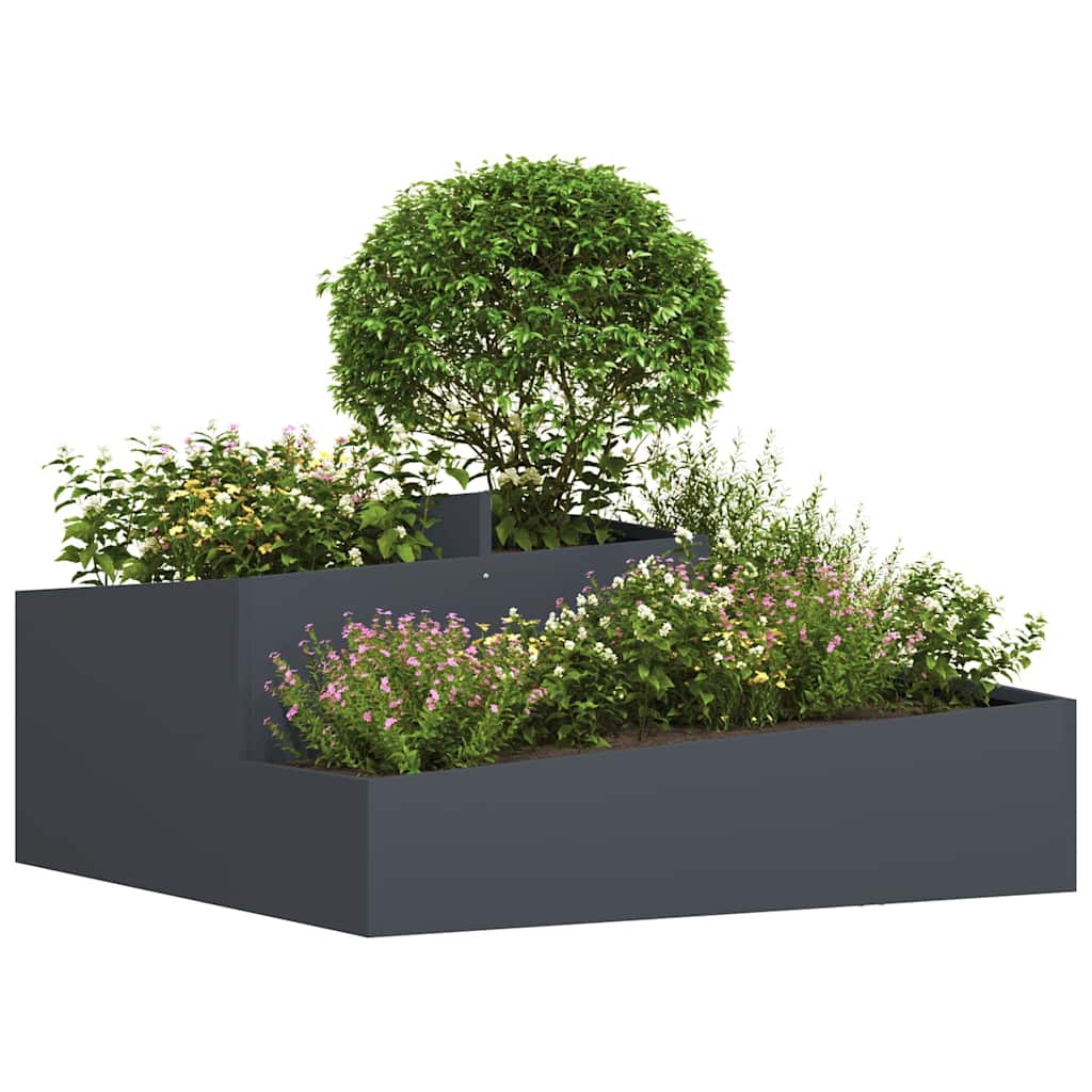 Vidaxl macetero de jardín antracita 100 x 100 x 50 cm acero laminado en frío