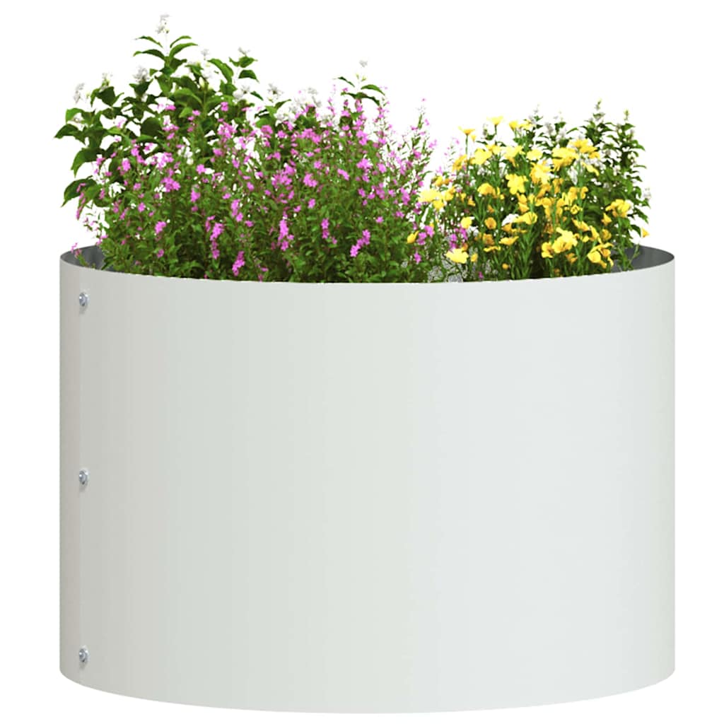VidaXL anillo para plantas 5 piezas blanco 30 x 30 x 20 cm acero laminado en frío