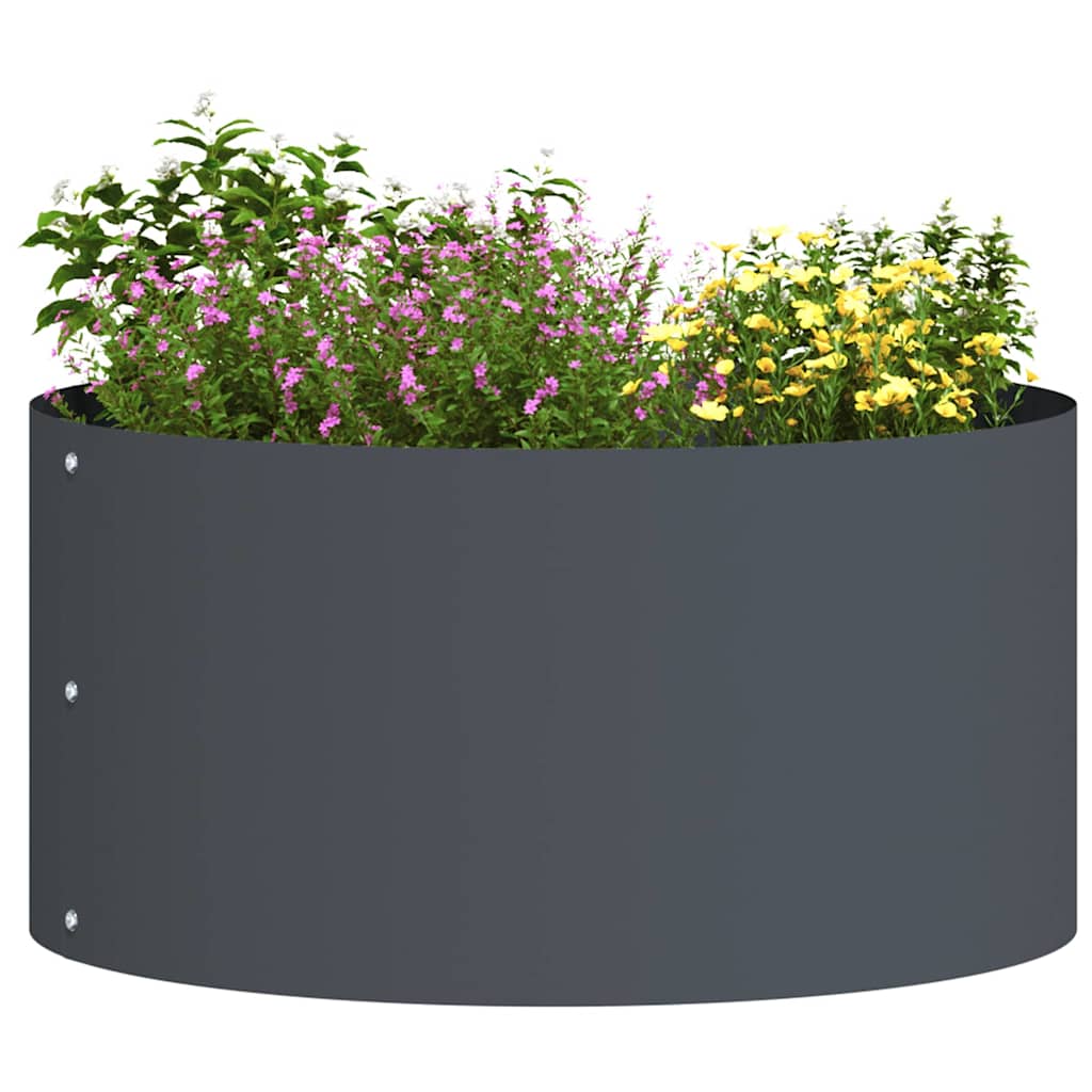 Anello per piante Vidaxl antracite 40 x 40 x 20 cm in acciaio laminato a freddo