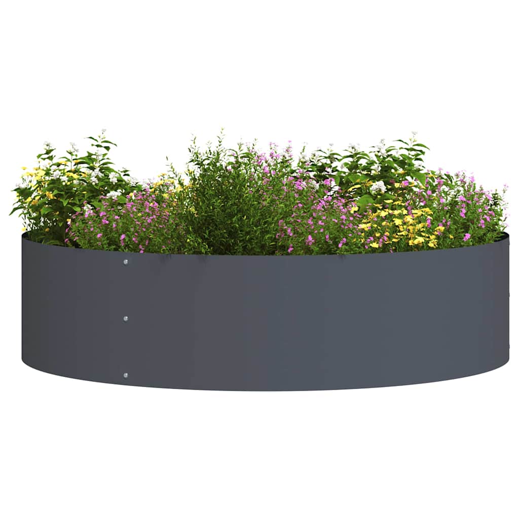 Anello per piante Vidaxl antracite 80 x 80 x 20 cm in acciaio laminato a freddo