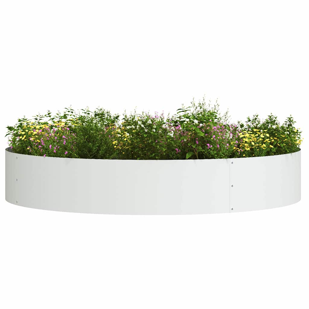 Vidaxl plantenring wit 120 x 120 x 20 cm koudgewalst staal