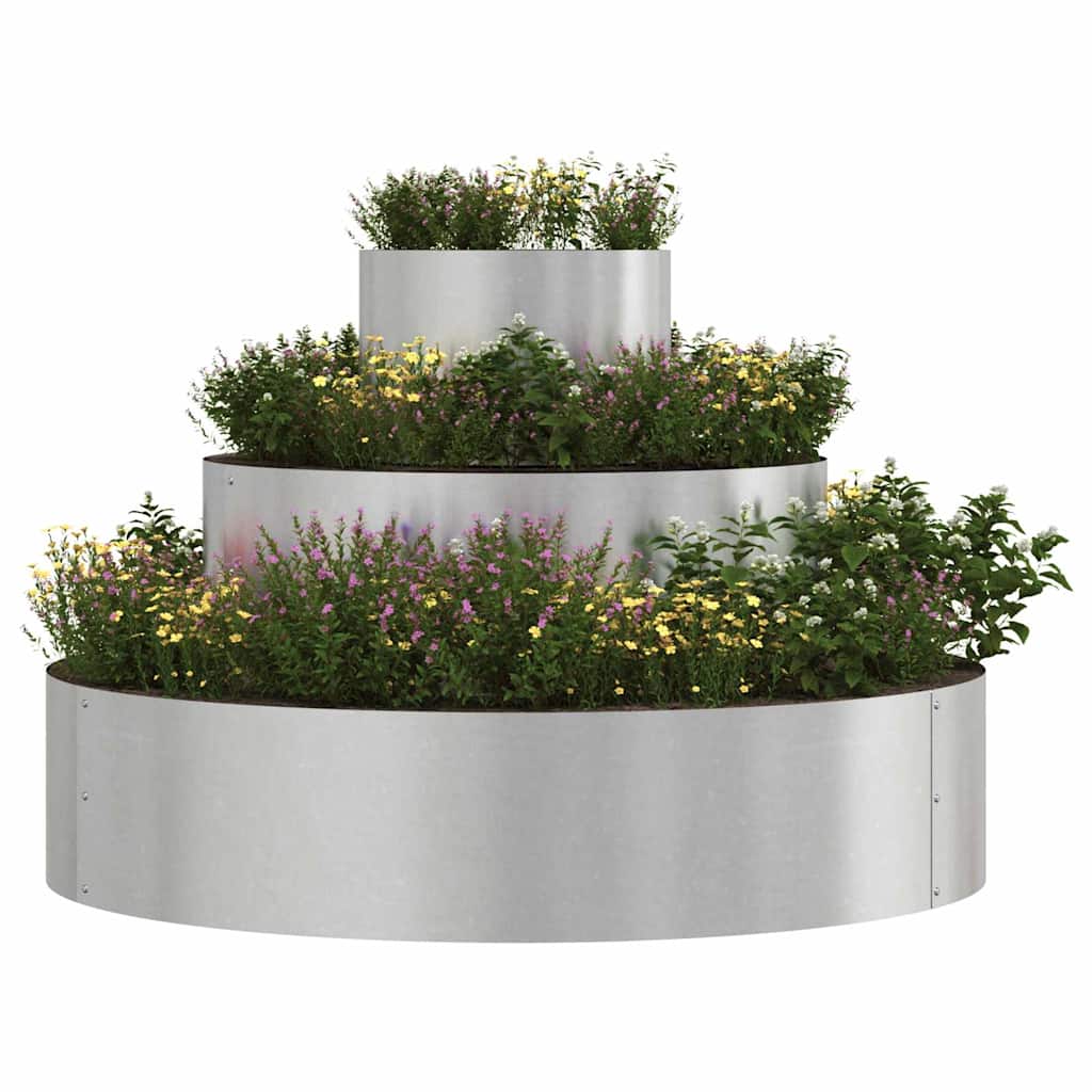 VidaXL macetero de jardín plateado 90 x 90 x 20 cm acero inoxidable