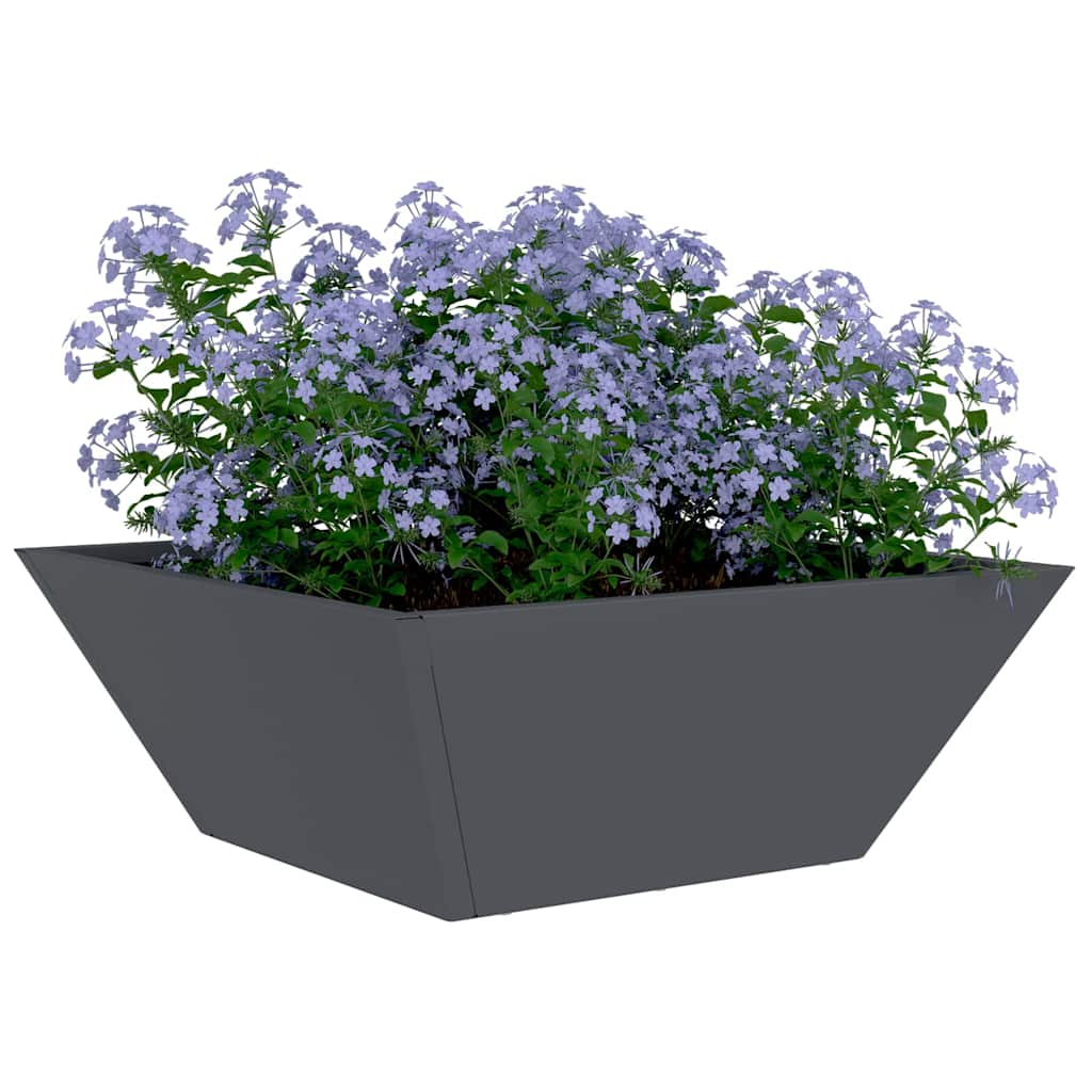 Vidaxl macetero de jardín antracita 40 x 40 x 15 cm acero laminado en frío