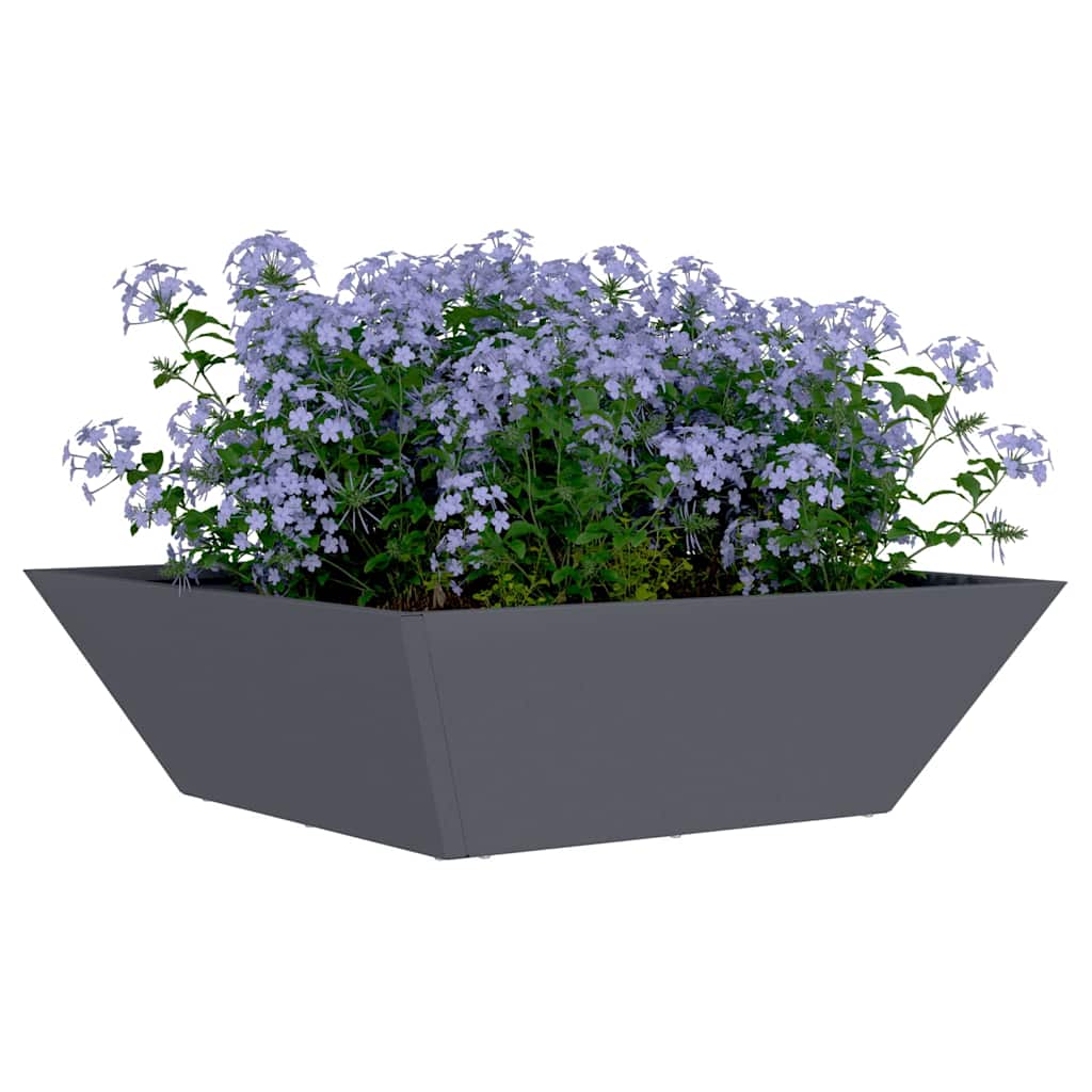 Vidaxl macetero de jardín antracita 50 x 50 x 15 cm acero laminado en frío