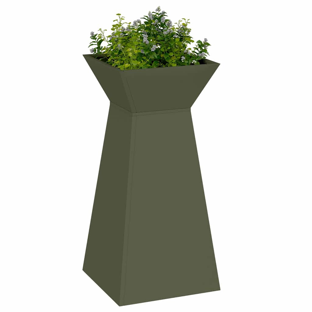 Fioriera a colonna VidaXL verde oliva 35 x 35 x 73 cm