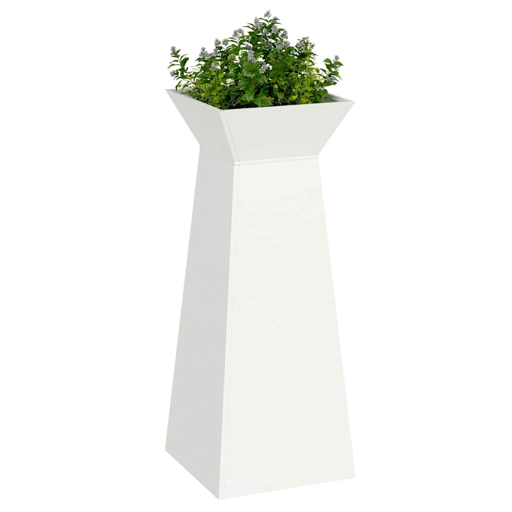 Jardinera de columna VidaXL blanco 40 x 40 x 100 cm