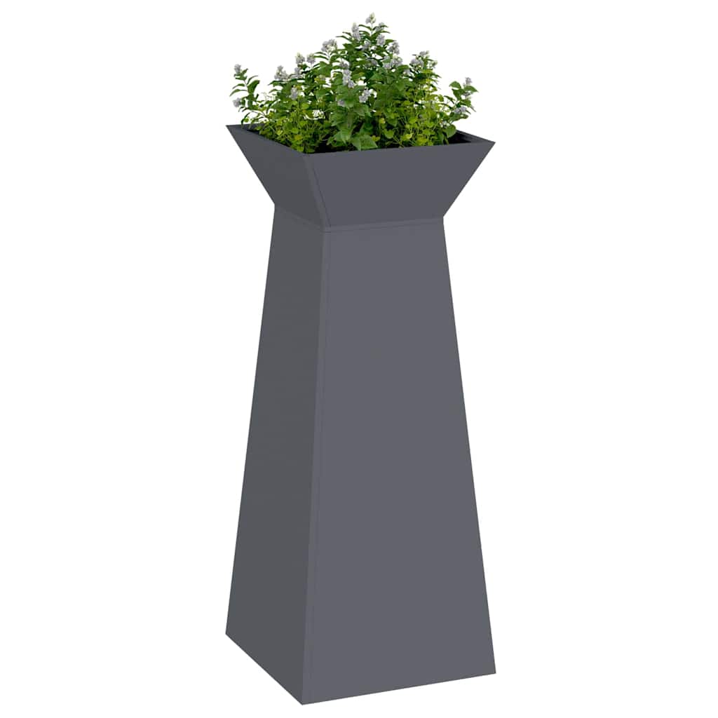 Vidaxxl macetero de columna 2 piezas antracita 40 x 40 x 100 cm