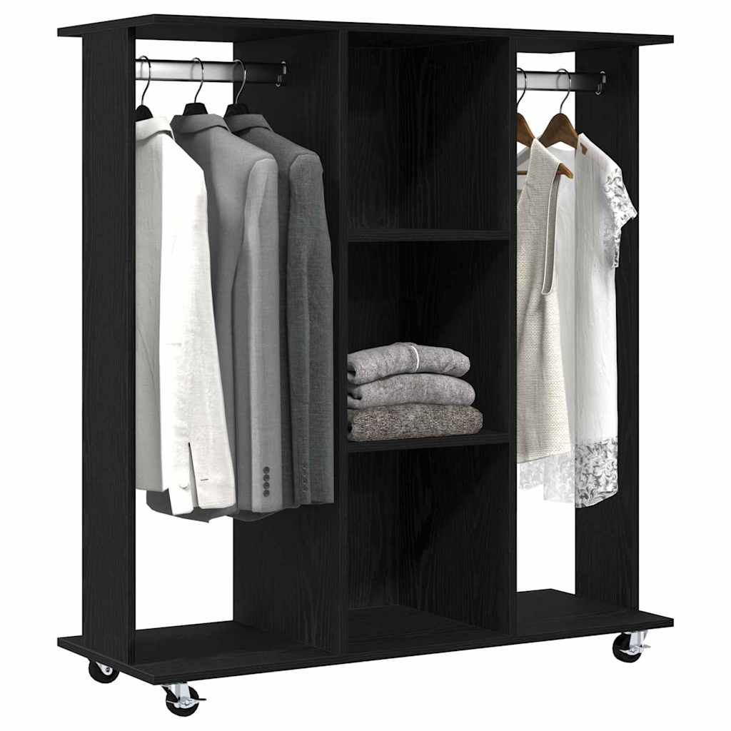 Armario vidaxxl con rueda roble negro 102 x 38 x 110 cm acabado madera