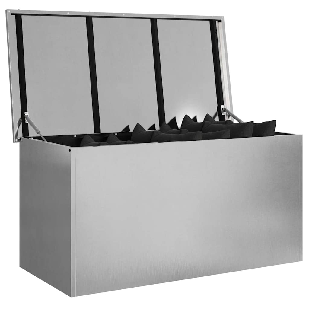 Vidaxx caja de almacenamiento para exterior plata 100 x 50,5 x 50 cm acero