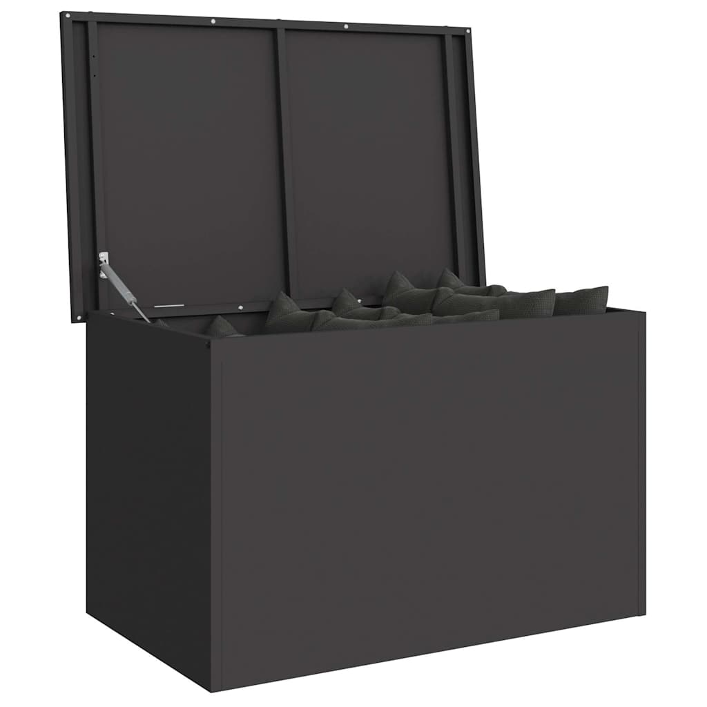 Vidaxx box portaoggetti da esterno nero 80 x 50,5 x 50 cm in acciaio