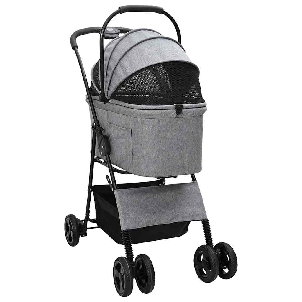Vidaxl opvouwbare huisdierenwagen grijs 81 x 47 x 99 cm polyester