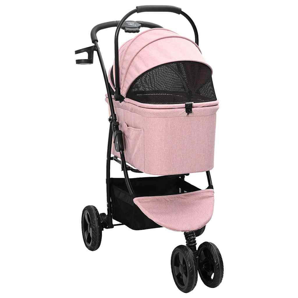 Vidaxl opvouwbare huisdierenwagen roze 78 x 54 x 101 cm polyester
