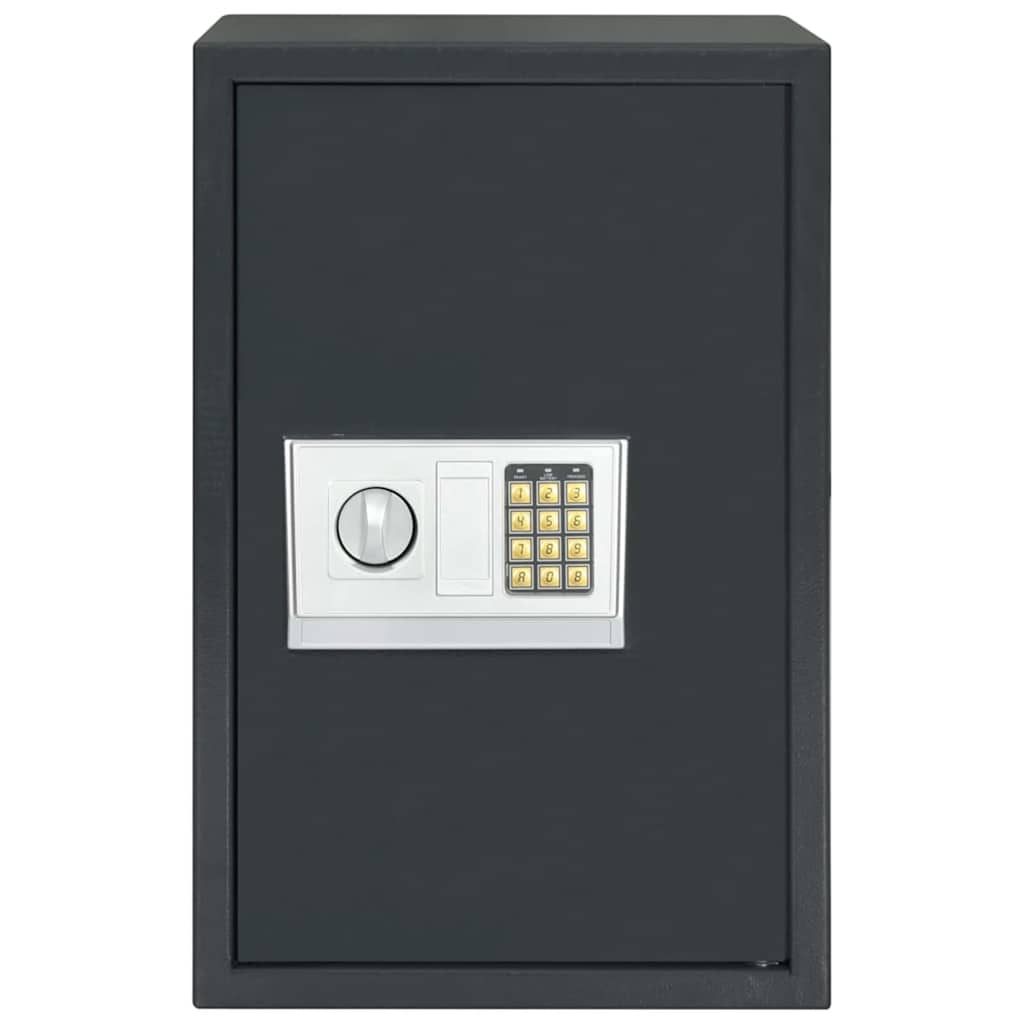 Vidaxl caja fuerte digital con cerradura gris oscuro 40 x 35 x 60 cm acero