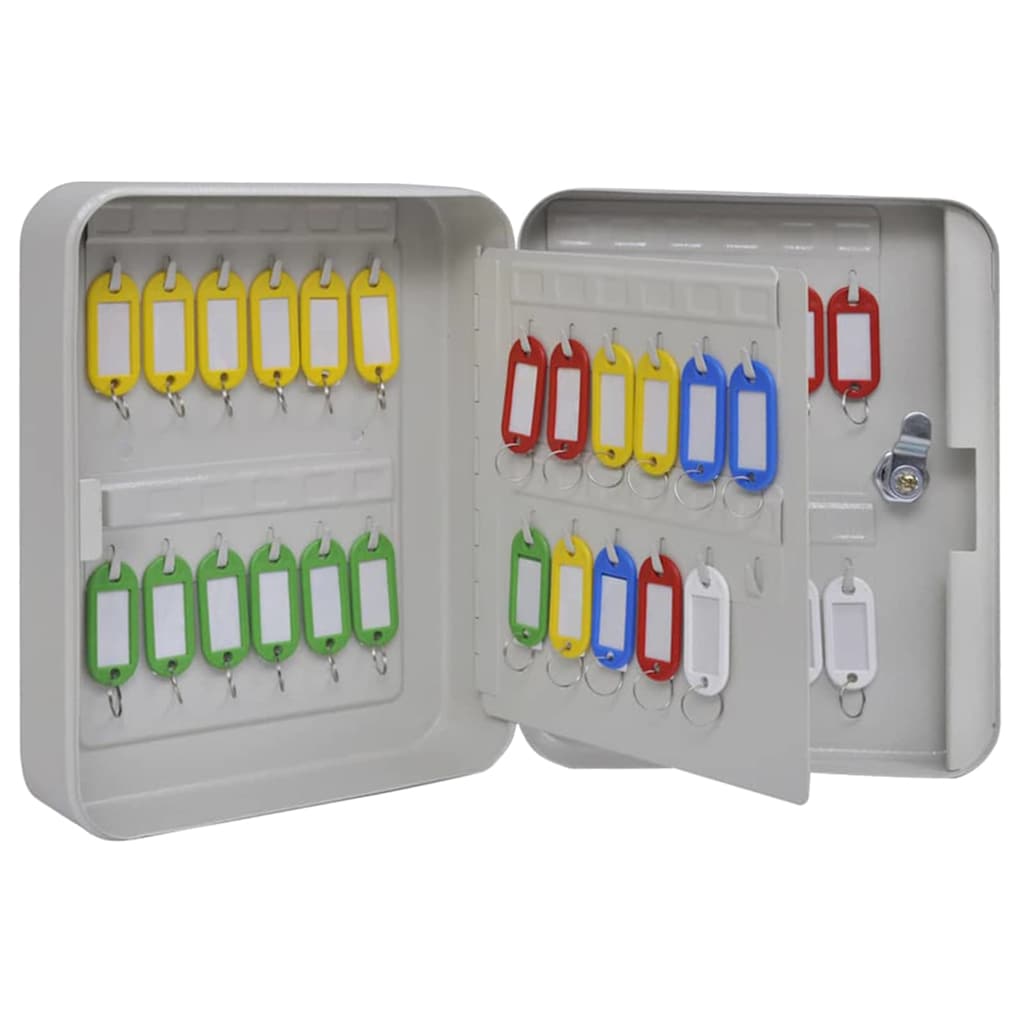 Vidaxl sleuteldoos met slot ivoor 20 x 7,5 x 25 cm staal