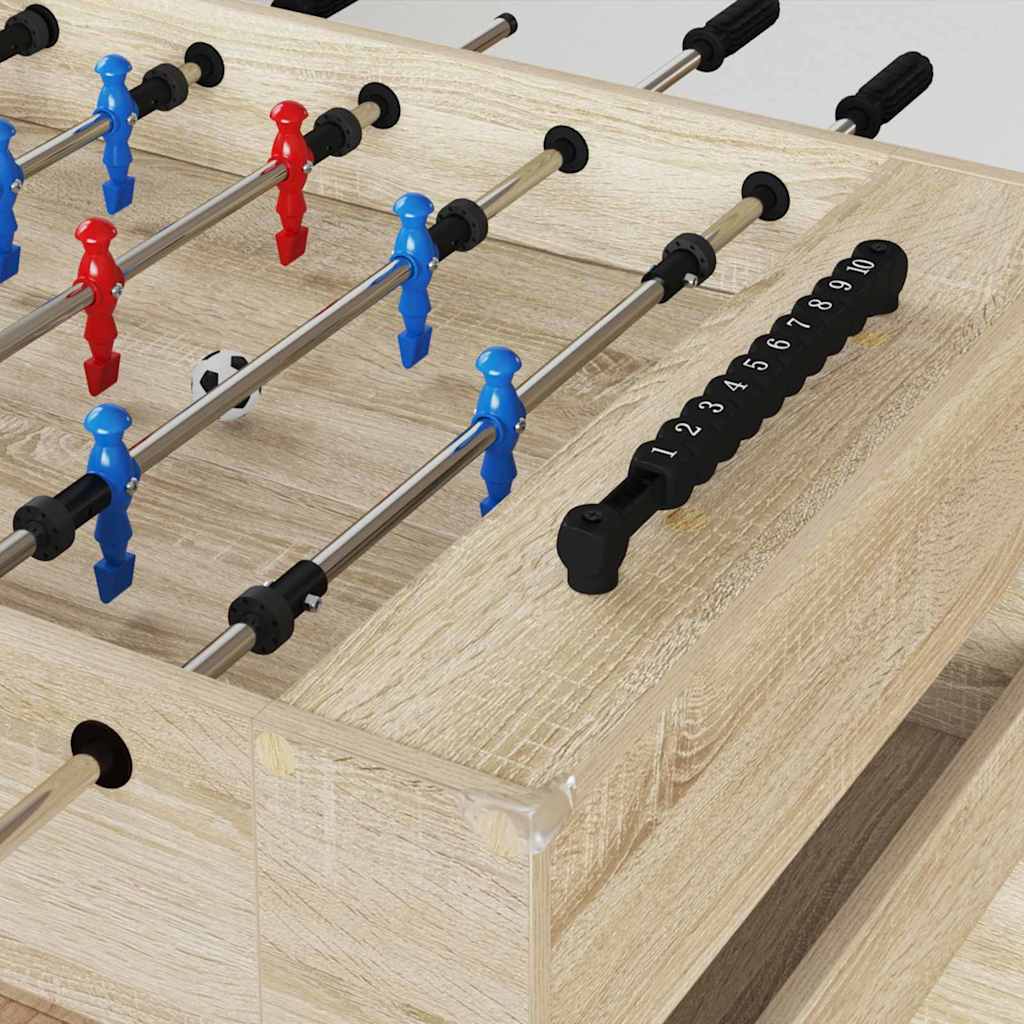 Vidaxl futbolín roble sonoma 125 x 60,5 x 80 cm acabado madera