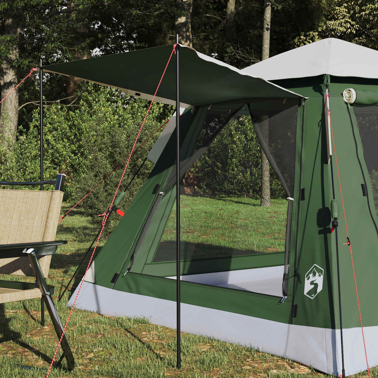 Tenda istantanea VidaXL con telo antipioggia per 3 persone con sgancio rapido