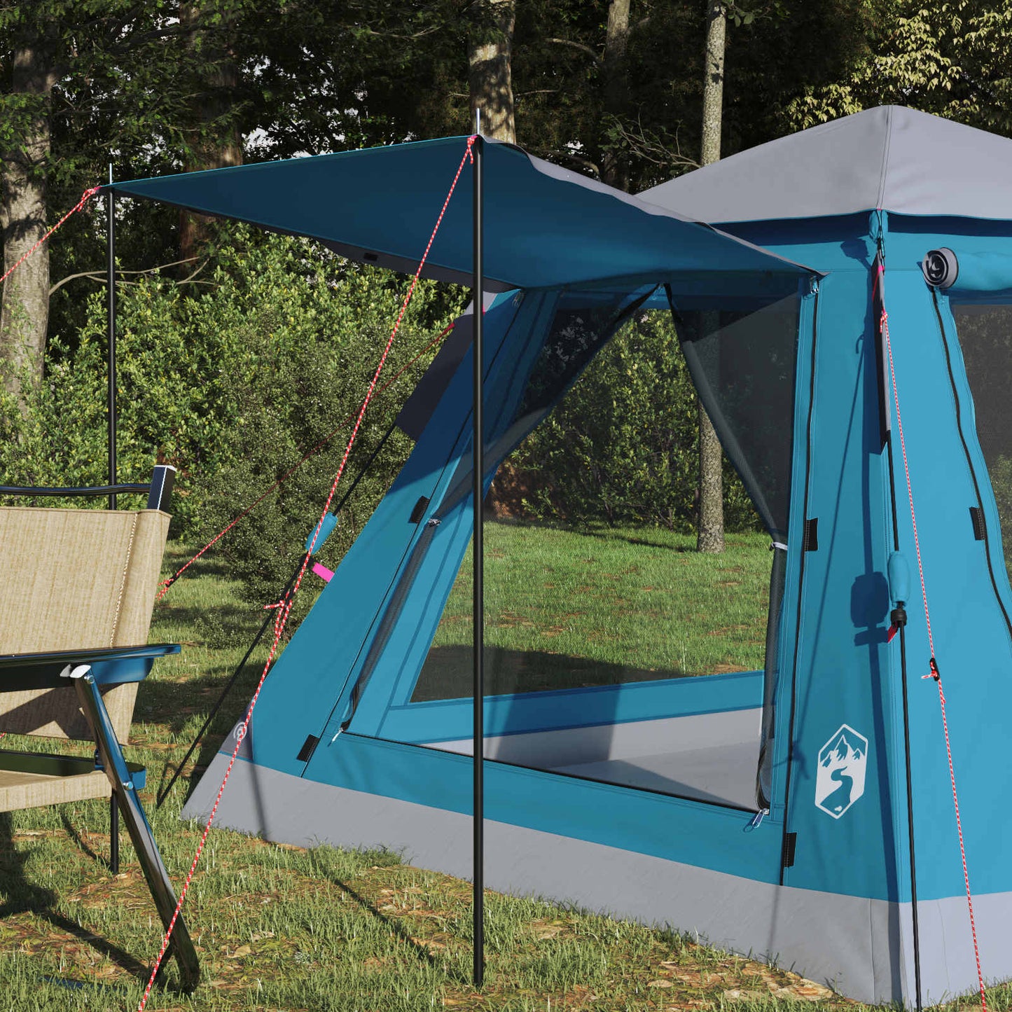 Tenda istantanea VidaXL con telo antipioggia per 3 persone con sgancio rapido