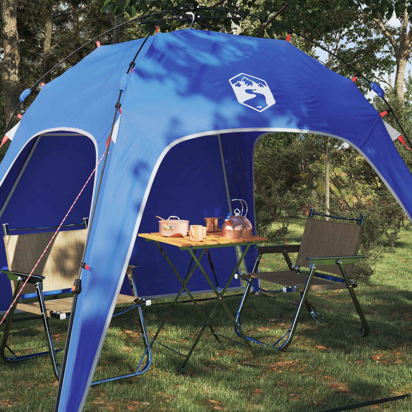 Tienda de campaña instantánea VidaXL para 4 personas de liberación rápida azul celeste 185t poliéster