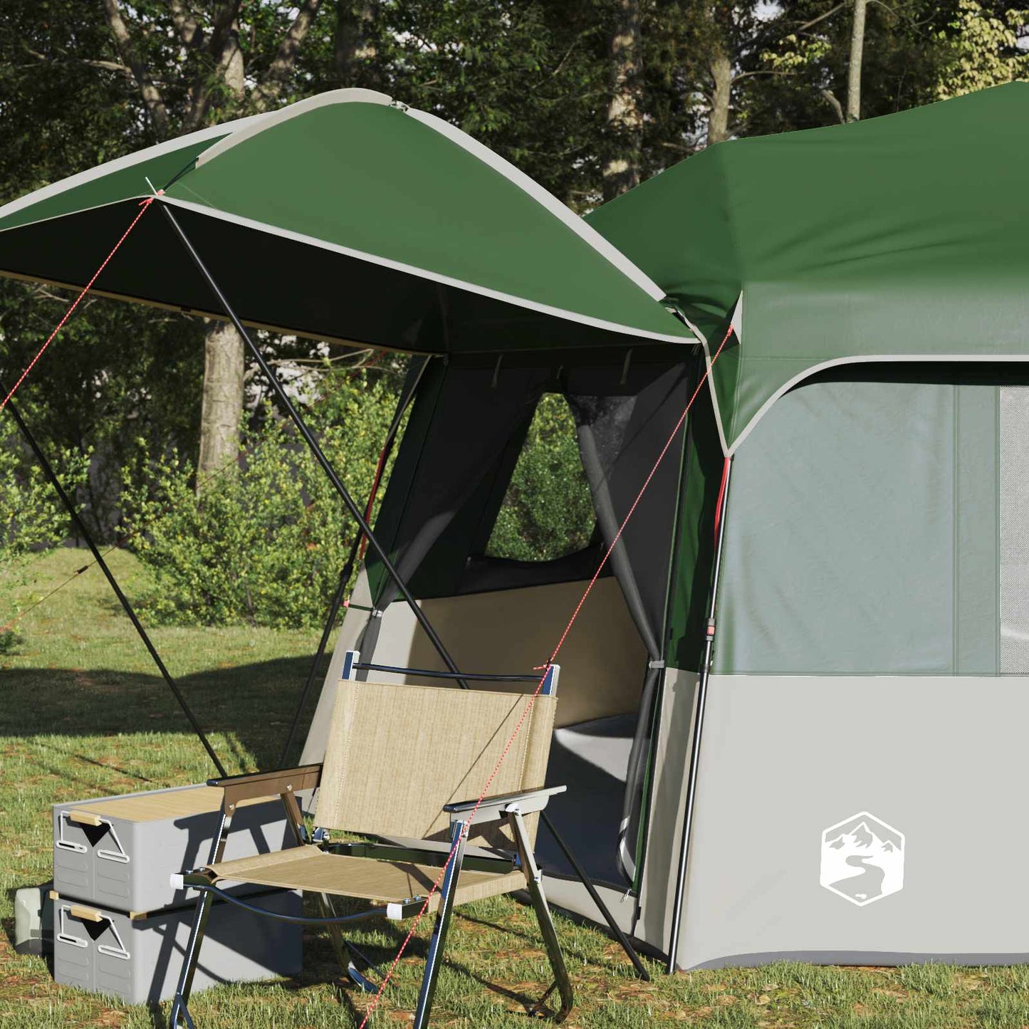 Tenda istantanea VidaXL con copertura antipioggia per 12 persone con sgancio rapido