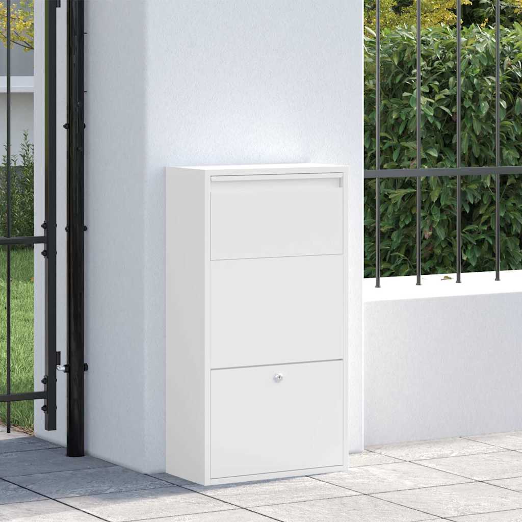 Vidaxl pakket inwerp box met opslag met slot wit 44 x 22 x 82 cm staal
