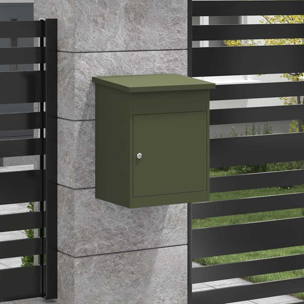 Vidaxx scatola portaoggetti con contenitore verde oliva 47,5 x 38 x 59 cm in acciaio