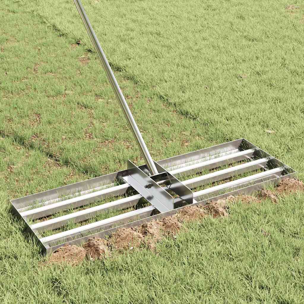 Rastrello da giardino Vidaxx argento 75 x 25 x 200 cm in acciaio inossidabile