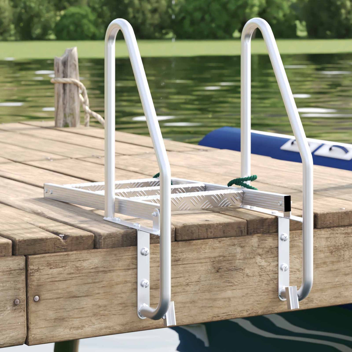 Vidaxl 3-traps steigerladder zilver 58 x 77 x 144 cm aluminium