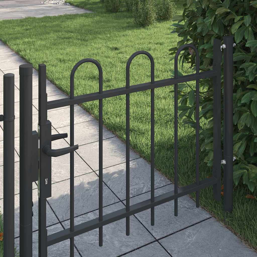 Puerta de valla Vidaxx con cerradura gris 103 x 250 cm acero con recubrimiento en polvo